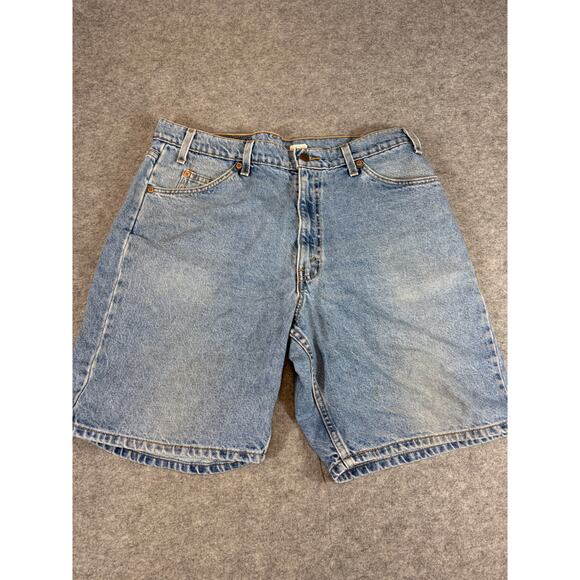 VINTAGE Levis 550 Jean Shorts Mens 36 Blue Denim Orange Tab Relaxed Fit Jorts - Picture 1 of 5